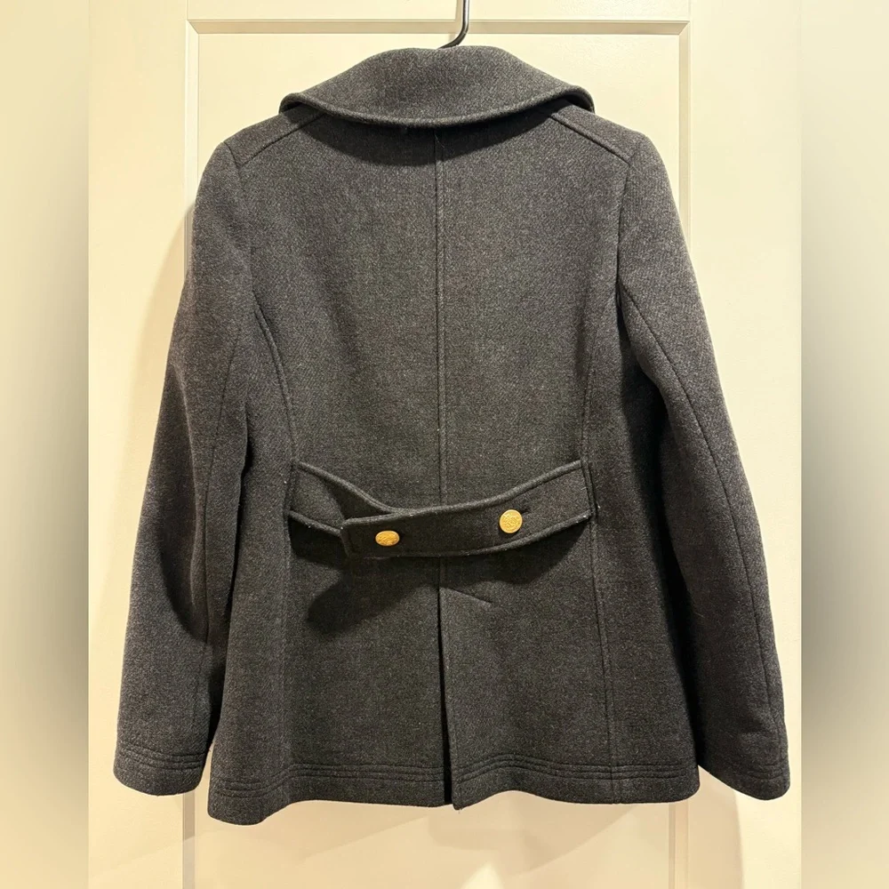J. Crew Majesty Heather Charcoal Wool Peacoat Size 6 - Picture 3 of 8
